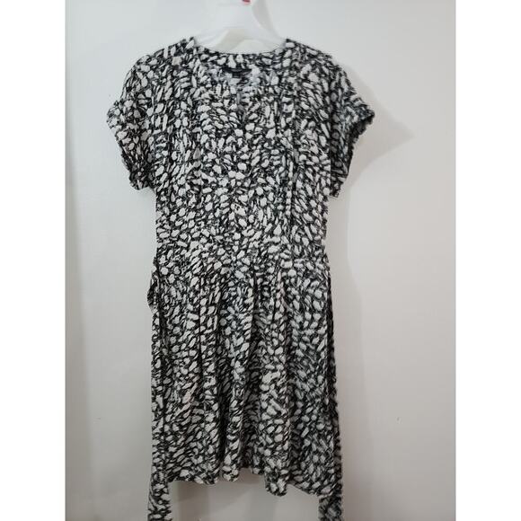 Simply Vera Vera Wang Crepe Shirt Dress Size large Black/White - Picture 4 of 4